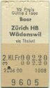 Baar Zürich HB Wädenswil via Thalwil - Fahrkarte