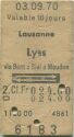 Lausanne Lyss via Bern oder Biel oder Moudon - Fahrkarte