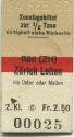 Sonntagsbillet Rüti (ZH) Zürich Letten via Uster oder Meilen - Fahrkarte