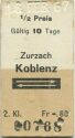 Zurzach - Koblenz und zurück - Fahrkarte