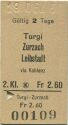 Turgi - Zurzach Leibstadt via Koblenz - Fahrkarte