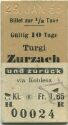 Turgi Zurzach und zurück via Koblenz - Fahrkarte