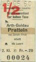 Streckenwechel zur halben Taxe 1960 - Arth-Goldau Pratteln via Zürich-Frick statt Luzern - Fahrkarte