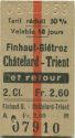 Finhaut-Gietroz Chatelard-Trient et retour - Billet 1959
