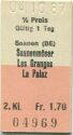 MOB - Saanen Saanenmöser Les Granges La Palaz - Fahrkarte