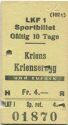 LKF 1 Kriens Krienseregg und zurück - Fahrkarte Sportbillet 1962