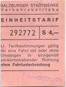 Salzburger Stadtwerke - Einheitstarif S 4,- Fahrschein