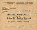Fahrschein - Olten Bf Baden Bf via Turgi