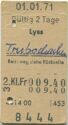 Lyss Trubschachen - Reiseweg siehe Rückseite - Fahrkarte