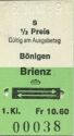 Bönigen Brienz und zurück - Fahrkarte