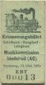 Erinnerungsbillet Soloturn-Burgdorf-Langnau - Musikkommission Niederwil (AG) 1979