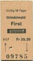 Gondelbahn Grindelwald First und zurück - Fahrkarte 1983