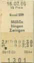 Basel SBB Möhlin Itingen Zwingen - Fahrkarte