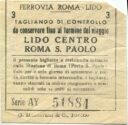 Ferrovia Roma Lido - Lido Centro Roma S. Paolo - Fahrschein