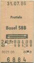 Pratteln Basel SBB und zurück - Fahrkarte