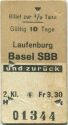 Laufenburg Basel SBB und zurück - Fahrkarte