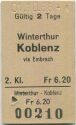 Winterthur Koblenz via Embrach - Fahrkarte