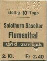 Solothurn Baseltor Flumenthal und zurück - Fahrkarte