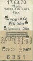 Sion Brugg (AG) Pratteln via Lausanne Olten und zurück - Fahrkarte
