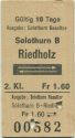 Solothurn Riedholz und zurück - Ausgabe Solothurn Baseltor - Fahrkarte