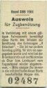 Basel SBB 1961 - Ausweis für Zugbenützung