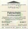 Berlin - BVG - Ermäßigungstarif Fahrschein DM 1,70 1988 (G16498y)
