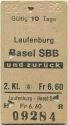 Laufenburg - Basel SBB und zurück - Fahrkarte