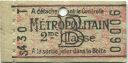 Metropolitain - 2me Classe - Billet Fahrkarte