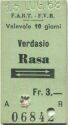 FART FVR -  Verdasio Rasa retour - Kleinluftseilbahn - Fahrkarte 1968