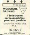 Basel - Monorail Grn 80 - 1 Teilstrecke - Fahrkarte