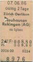Zürich Oerlikon - Neuhausen Reckingen (AG) via Eglisau einfach - Fahrkarte