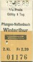 Pfungen-Neftenbach Winterthur retour - Fahrkarte