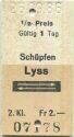 Schüpfen Lyss retour - Fahrkarte