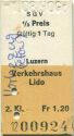 SGV Schifffahrtsgesellschaft des Vierwaldstättersees - Luzern Verkehrshaus Lido einfach - Fahrkarte