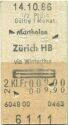 Marthalen Zürich HB via Winterthur retour - Fahrkarte