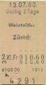 Weinfelden Zürich einfach - Fahrkarte