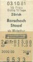 Zürich Rorschach Staad via Winterthur retour - Fahrkarte