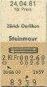 Zürich Oerlikon Steinmaur retour - Fahrkarte