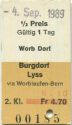 Worb Dorf Burgdorf Lyss via Worblaufen-Bern einfach - Fahrkarte