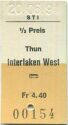 Thun Interlaken West einfach - Fahrkarte