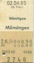 Gümligen Münsingen einfach - Fahrkarte