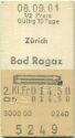 Zürich Bad Ragaz retour - Fahrkarte