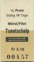Mörel/Filet Tunetschalp retour - Fahrkarte