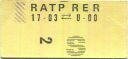 Paris - RATP - Billet Fahrschein
