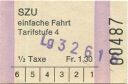SZU Sihltal-Z&uuml;rich-Uetliberg-Bahn - Fahrschein