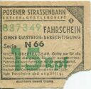 Posener Strassenbahn AG - Fahrschein