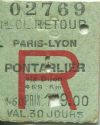 Paris-Lyon Pontarlier - Fahrkarte