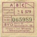 BVG - Berlin Potsdamer Str. 188 - Fahrschein