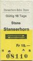 Stanserhorn-Bahn Stans - Stans Stanserhorn und zurück - Fahrkarte