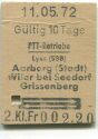 Fahrkarte - Postauto - PTT-Betriebe - Lyss (SBB) Aarberg (Stadt)